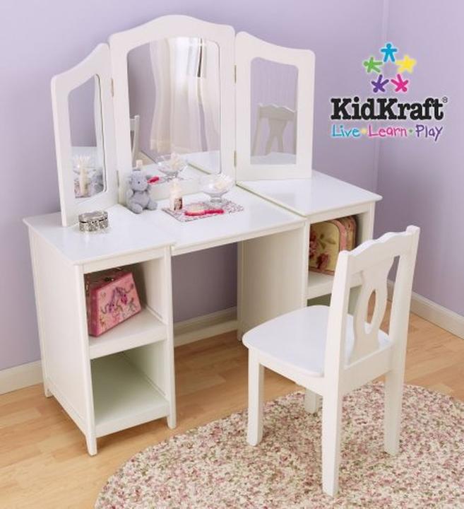 KidKraft Table de maquillage avec miroir et chaise de luxe (91 x 48 x 76 cm)