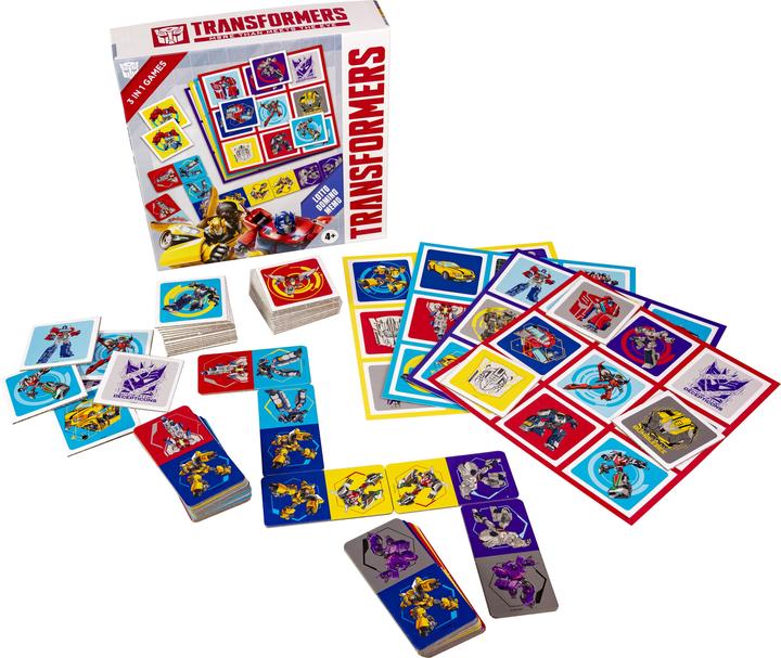 Actual product image Selecta Spielzeug Transformers 3in1 Memo Lotto Domino (German, French, Norwegian, Polish, Finnish, Danish, Swedish, English)