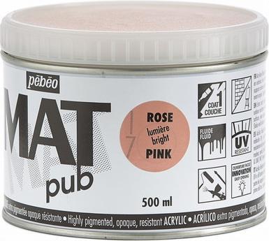 Actual product image Pebeo Acrylic Mat Pub (Light pink, 500 ml)