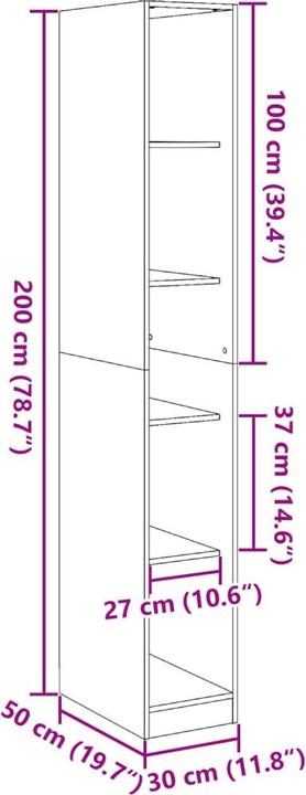 Produktbild vidaXL Kleiderschrank (30 x 50 x 200 cm)