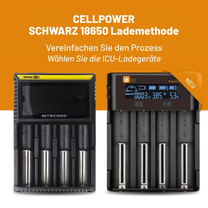 Produktbild ICUserver ICU CellPower Schwarz Spezial-Akku NiMH 4000 mAh 1.2 V 1 St. (1 Stk., 18650, 4000 mAh)