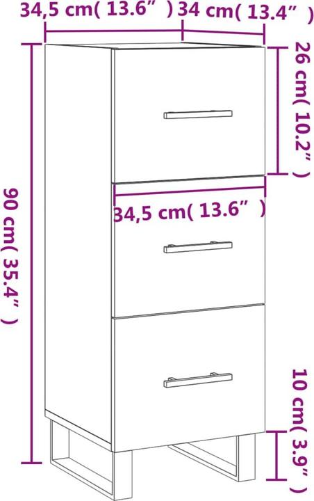 Image du produit vidaXL Sideboard (34.50 x 34 x 90 cm)