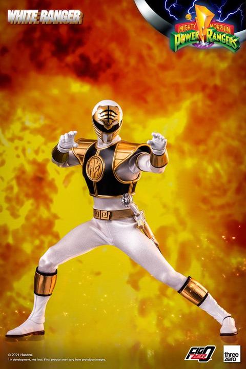 Actual product image ThreeZero Mighty Morphin Power Rangers FigZero Action Figure 1/6 White Ranger 30 cm
