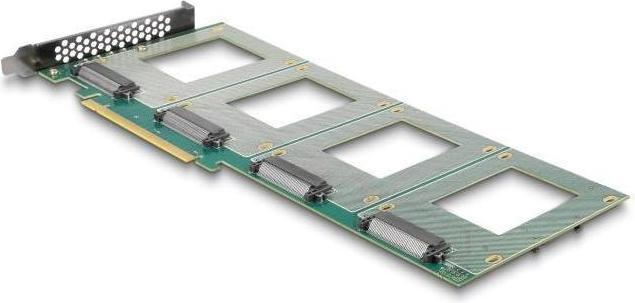 Actual product image Delock PCI Express 4.0 x16 card to 4 x internal U.2 NVMe SFF-8639 - Bifurcation (LxW: 288 x 122 mm)