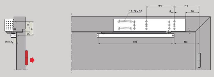 Actual product image Dormakaba TS 99 FL (Garden gate, Wooden door, Indoor)