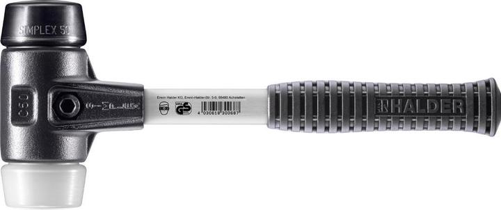 Actual product image Halder SIMPLEX soft-face mallet, rubber composition / superplastic with reinforced malleable cast iron