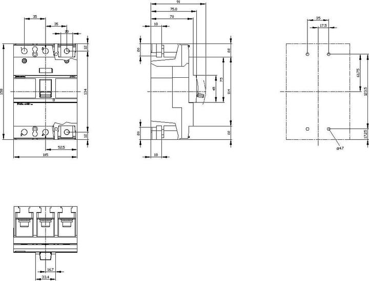 Produktbild Siemens 3VA1225-1AA32-0AA0 Lasttrennschalter 3VA1 IEC Frame 250 3-