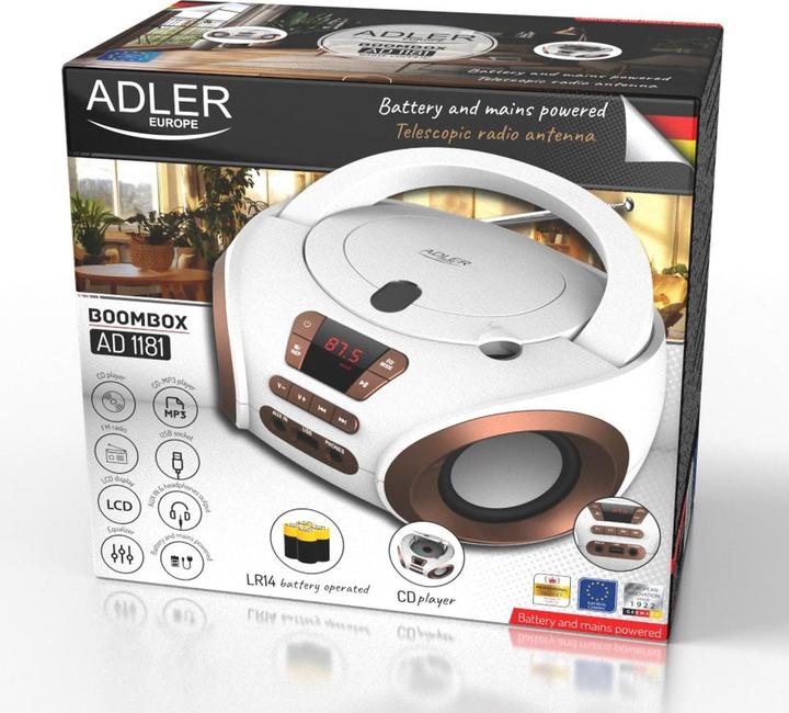 Actual product image Adler Odtwarzacz CD/MP3 (boombox) AD 1181wc (FM)
