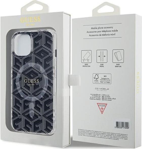 Produktbild Guess GUHMP15SHGCUSTGK iPhone 15 / 14 / 13 6.1" czarny/black hardcase IML GCube MagSafe (Apple iPhone 13, Apple iPhone 14, Apple iPhone 15)