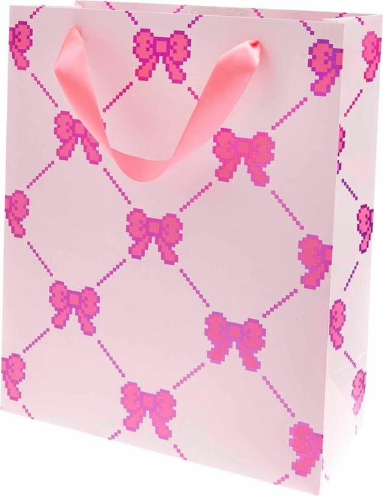 Rico Design Geschenktte Pixel Schleifen, Rosa, L, FSC MIX, 26 x 32 x 12 cm, 230 g/m (Geschenkpapier)