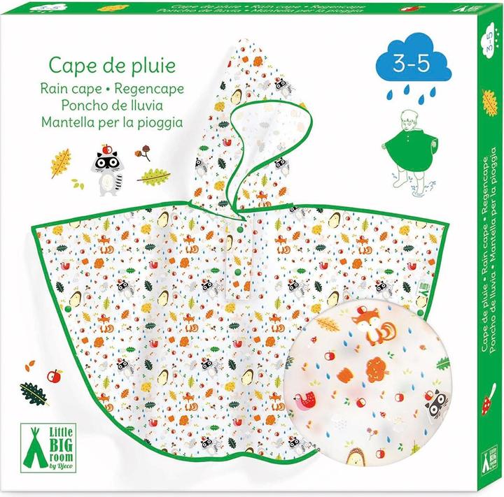 Actual product image Djeco Rain Poncho Forest Animals