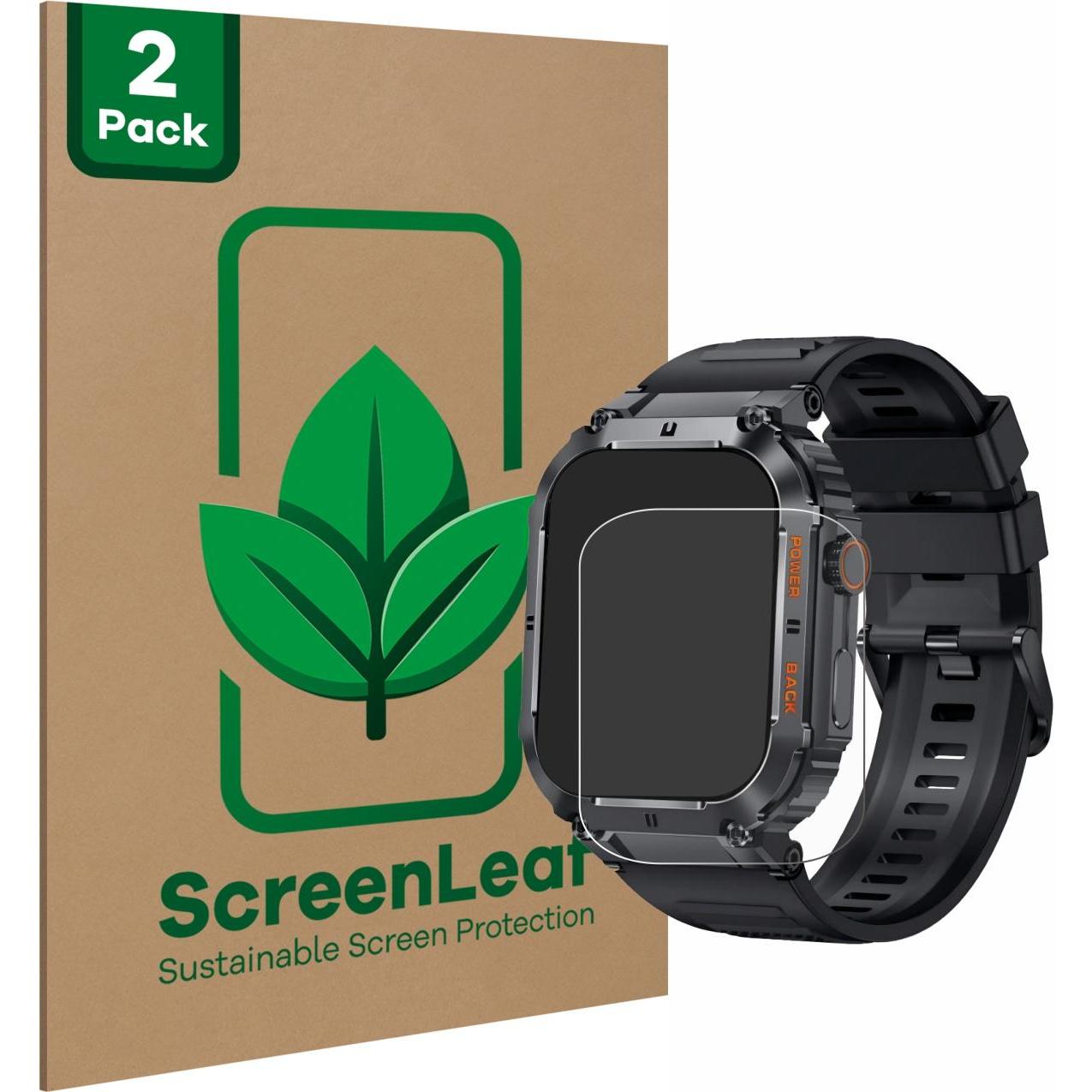 ScreenLeaf Schutzfolie nachhaltiger Displayschutz Display Schutz Folie Klar Transparent, Smartwatch Schutzfolie, Transpa...