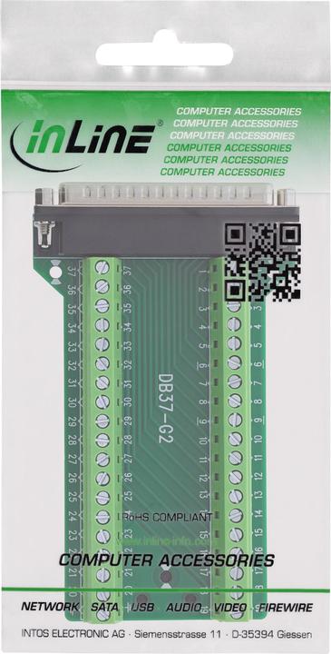 Actual product image InLine ® D-Sub 37 Terminalblock, Stecker, 2-reihig, Schraubklemme, seitlich