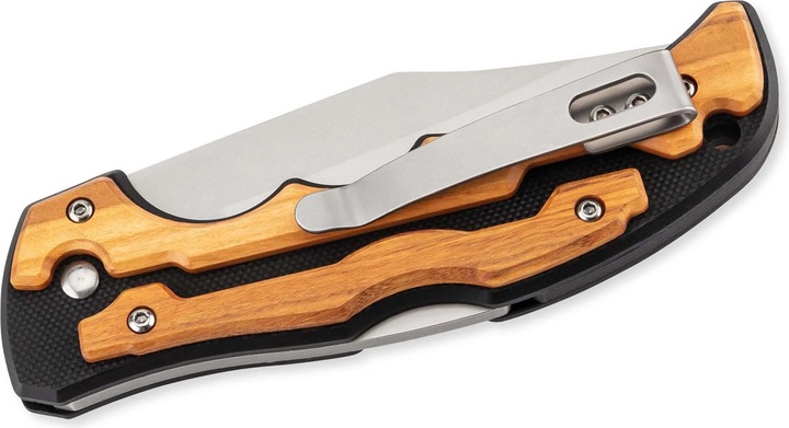Produktbild Herbertz Selektion Taschenmesser, AISI 440 Stahl, rostfrei, G10 und Olivenholz, Back Lock, Taschenc (8.70 cm)