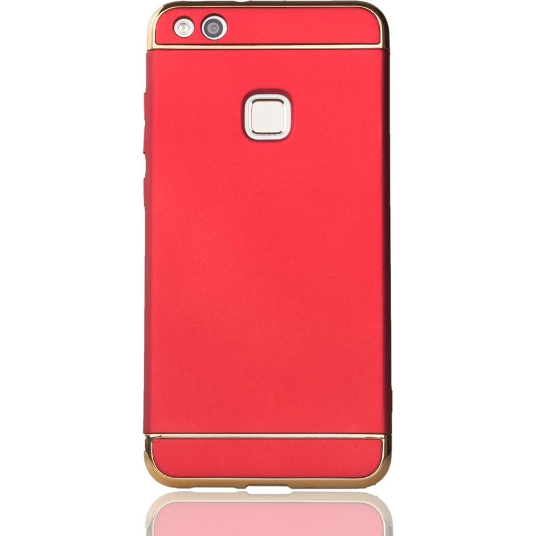 Thumbnail - König Design Handy Hülle Schutz Case für Huawei P10 Lite Bumper 3 in 1 Cover Chrom Etui Rot (Huawei P10 Lite), Smartphon...