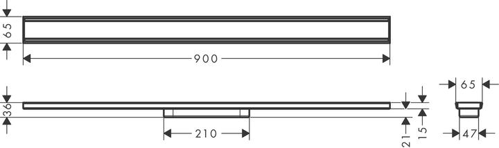Actual product image hansgrohe HG RainDrain Original prefabricated shower channel set 900mm (900 mm)