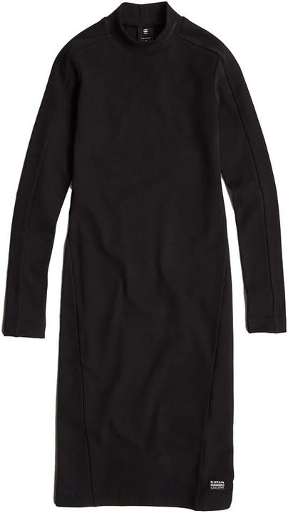 G-Star Ergonomic Slim Rib Lange Mouwen Casual Jurk, Zwart (Dk Black D25034-d702-6484), L (L)