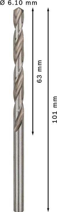 Image du produit Bosch Professional Zubehör Foret hélicoïdal PRO Metal HSS-G, 6,1 x 63 x 101 mm (6,1 mm)