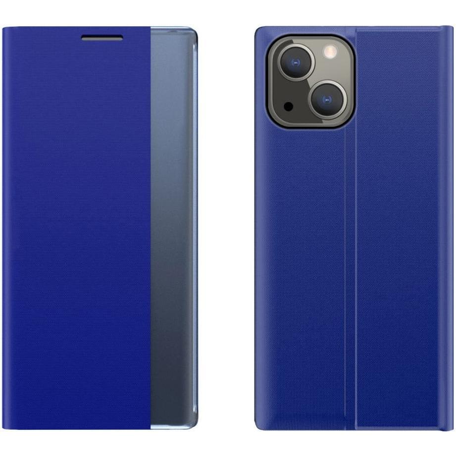 Hurtel Sleep Case Bookcase Type Case with Smart Window for iPhone 13 blue (Apple iPhone 13), Smartphone Hülle, Blau