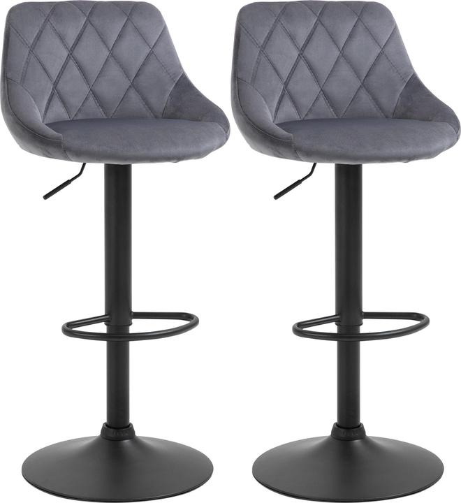 Produktbild Homcom Barhocker Polyester, Stahl Dunkelgrau