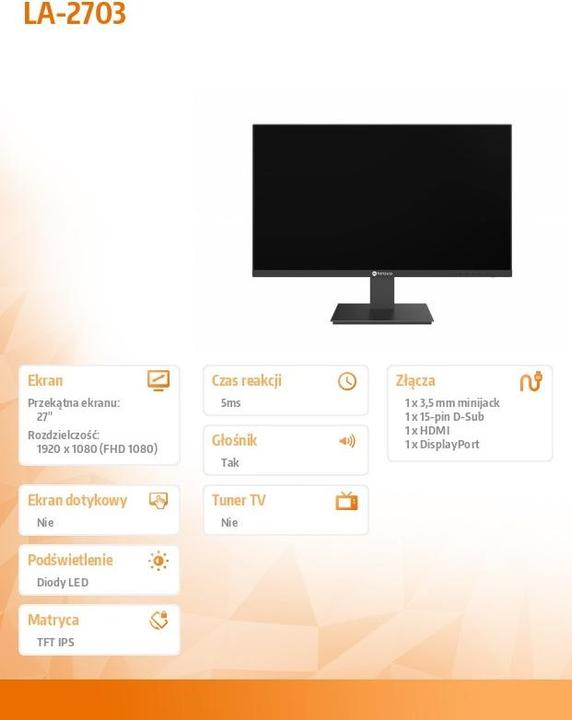 Produktbild AG neovo 27 Inch (68,5cm) LCD Display - LED - 1920x1080 - HDMI - VGA - DisplayPort - Audio (1920 x 1080 Pixel, 27")