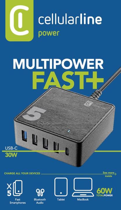 Actual product image Cellularline Multipower 5 Fast+ (60 W)