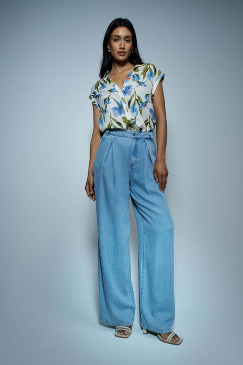 Immagine prodotto Salsa Jeans Kurzarmbluse Basic Shirt With Shoulder Ruffles (S)