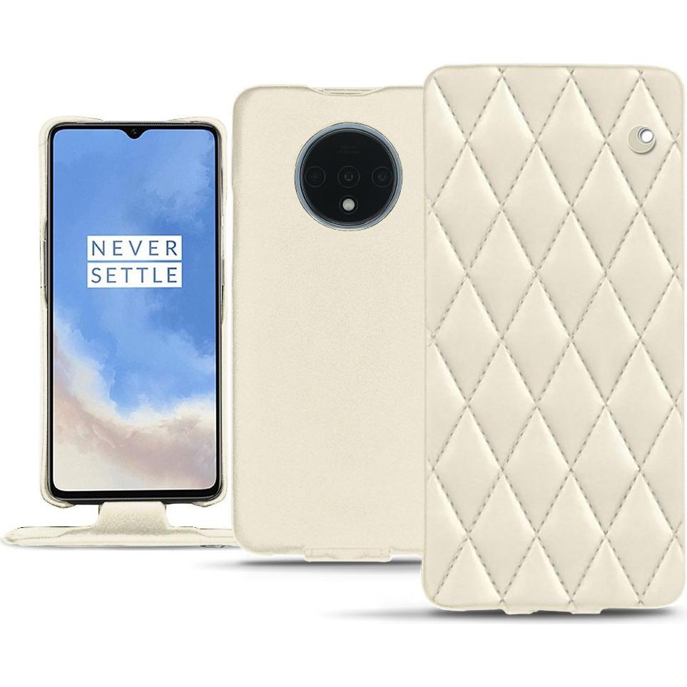 Noreve Lederschutzhülle vertikal (OnePlus 7T), Smartphone Hülle, Weiss