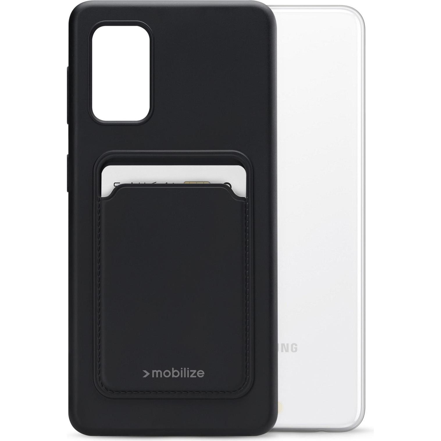 Mobilize Gummi-Gelly-Kartenhülle (Samsung Galaxy A32 5G), Smartphone Hülle, Schwarz