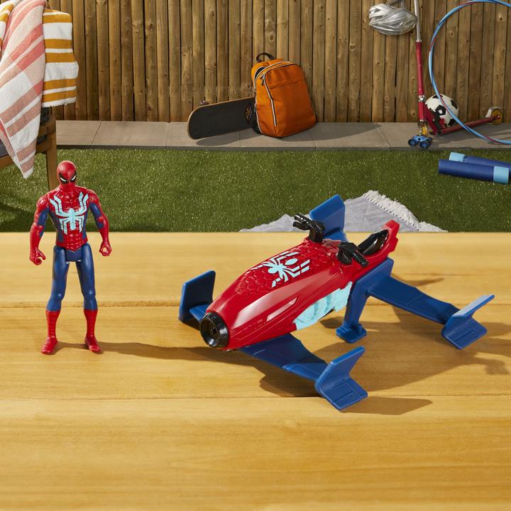 Actual product image Hasbro Spiderman Web Splashers Vehicle Spider-Man Jet Splasher