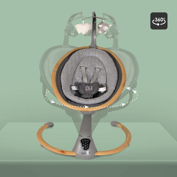 Produktbild BabyGo Babywippe Homey wood grey