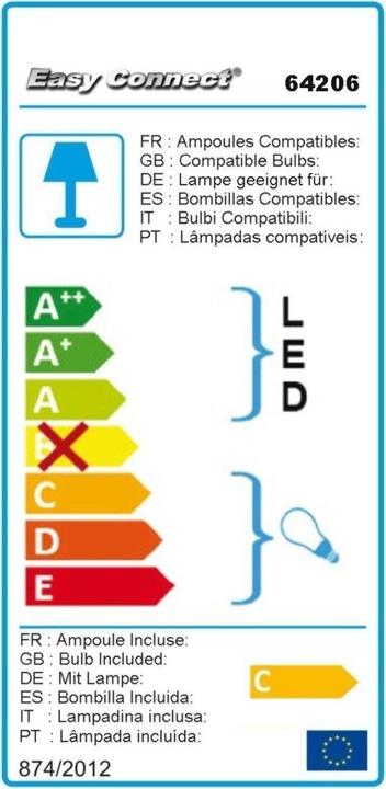 Energie-Label Easy Connect Zylinder (420 lm, E27, IP44)