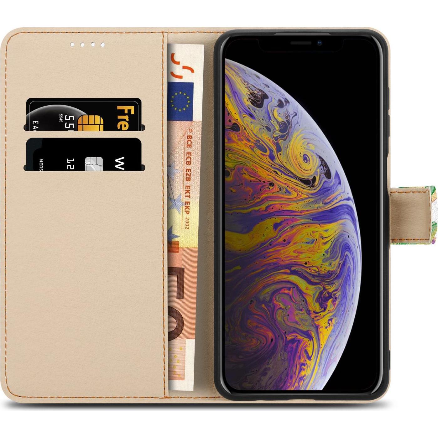 Thumbnail - Cadorabo Book Hülle mit Print (Apple iPhone X), Smartphone Hülle, Grün