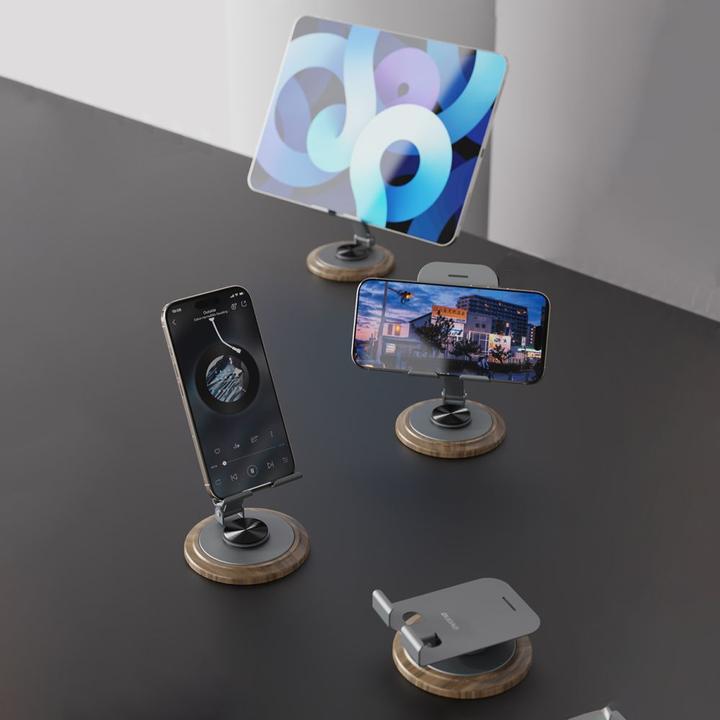 Actual product image Dudao F17M 360Â° metal phone stand - gray