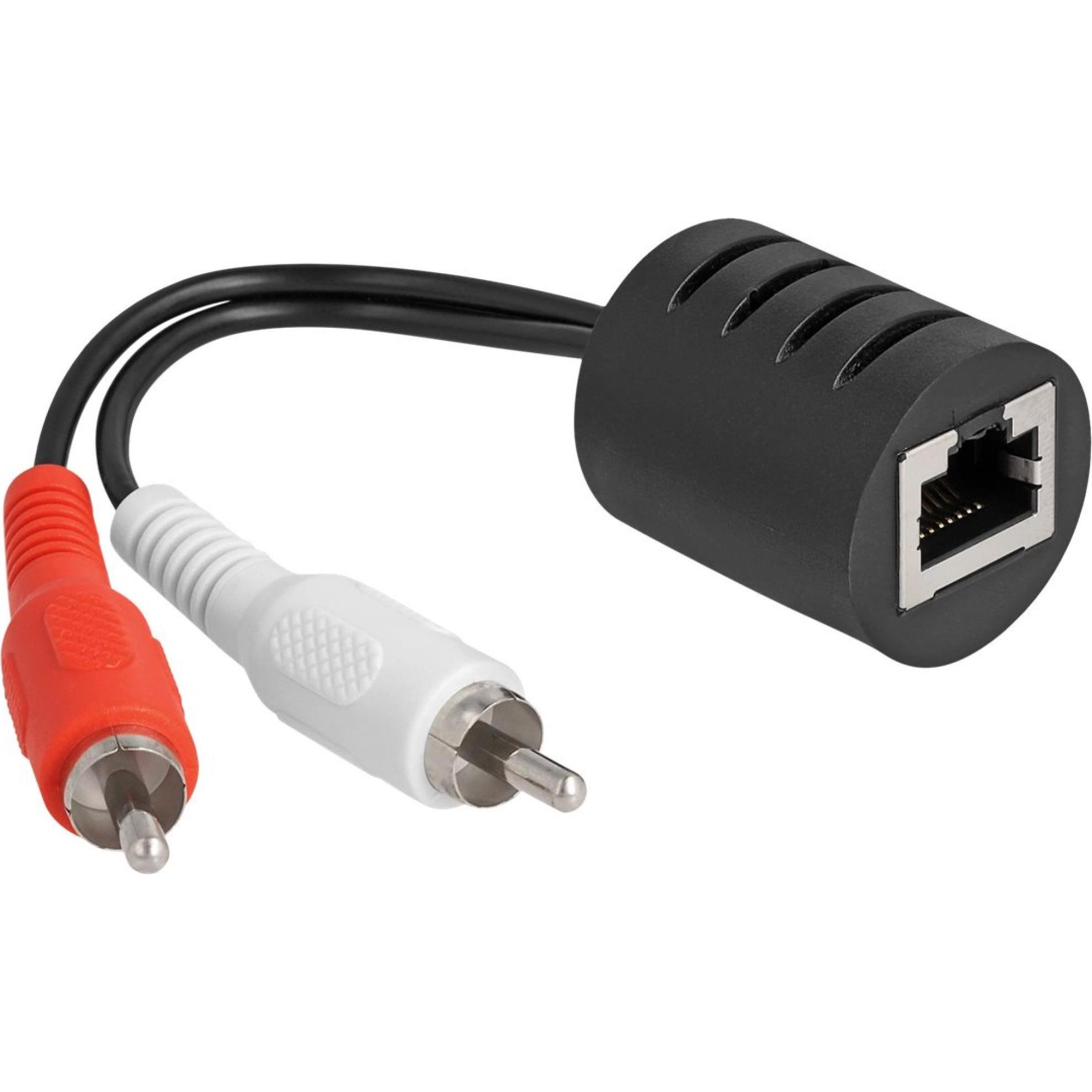 Delock Stereo Audio Extender RJ45 Bu zu 2 x Cinch, Audio Adapter, Schwarz