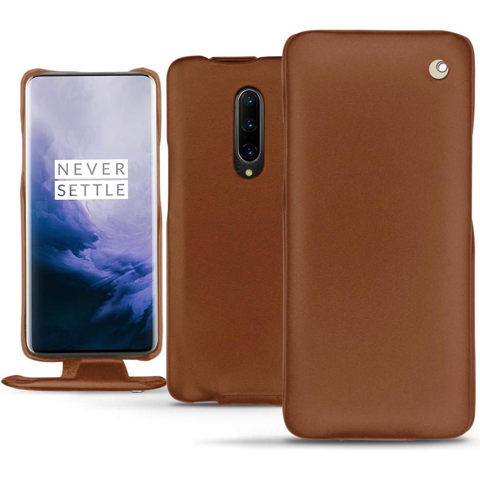 Noreve Lederschutzhülle vertikal (OnePlus 7 Pro), Smartphone Hülle, Braun