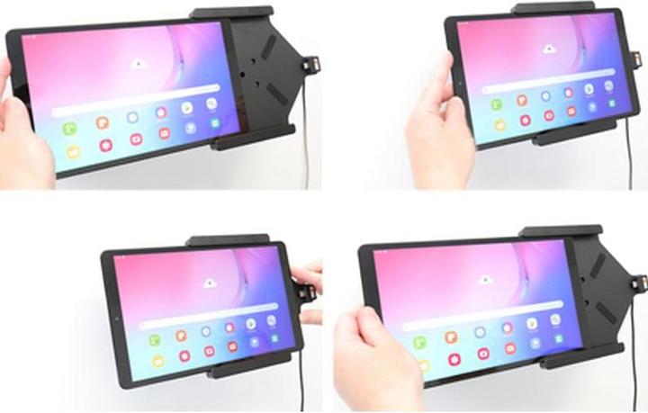 Actual product image Brodit PDA holder active Samsung Galaxy Tab A 10.1 2019 (T510/T515) with USB cable