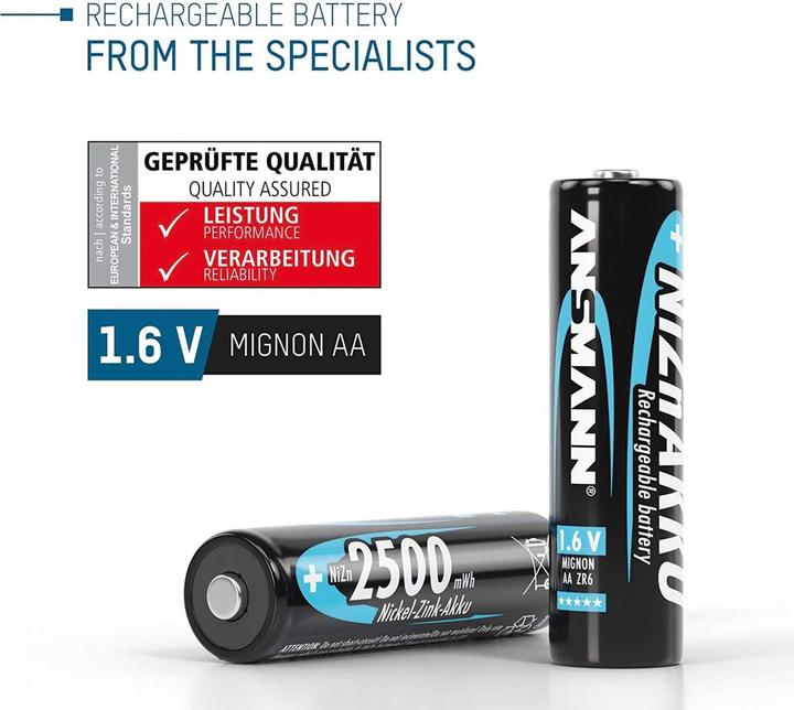 Productafbeelding Ansmann NiZN Akku (4 Pcs., AA, 1500 mAh)
