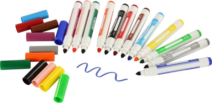Produktbild trendmarkt24 Fasermaler Riesen Set 48 Stück Box Grosspackung Faserstifte 12 Farben auswaschbar 60° (Bunt, 48 x)