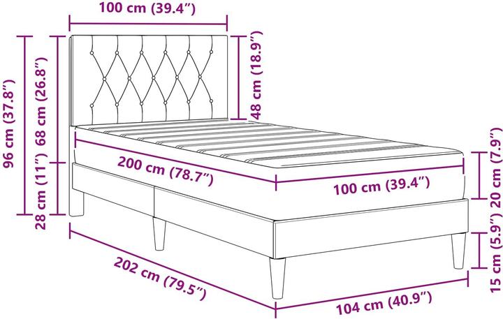 Image du produit vidaXL Modernes Bett (100 x 200 cm)