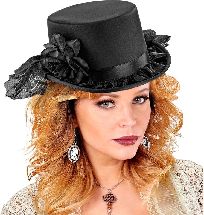 Immagine prodotto Widmann Cappello a cilindro con rosa nera e tulle di feltro
