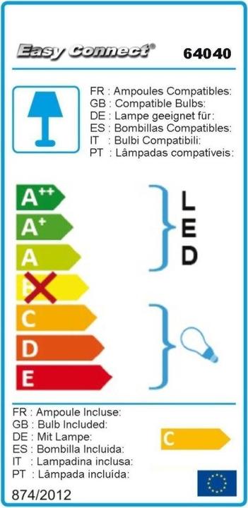 Energie-Label Easy Connect Säulenleuchte (420 lm, E27, IP44)