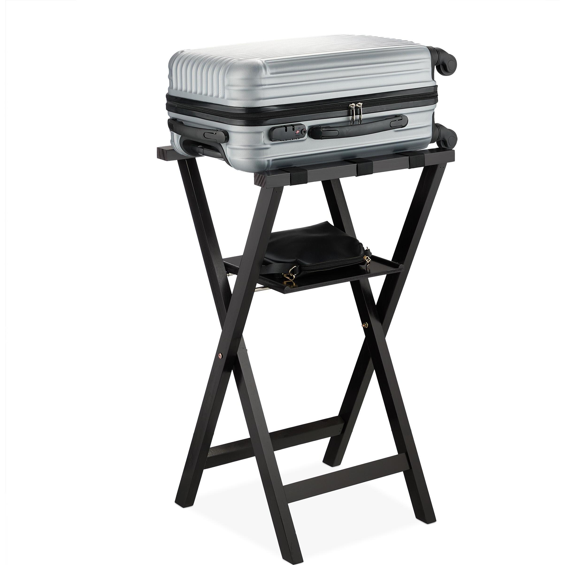 Relaxdays, Accessori da viaggio, Supporto per valigie, Nero, (Portavaligie)