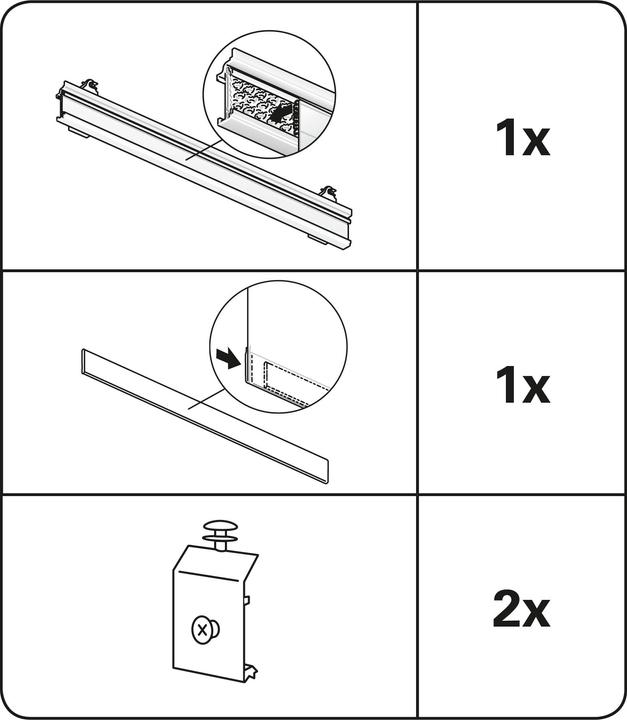 Actual product image Gardinia Panel trolley with hardware profile 70 cm, silver