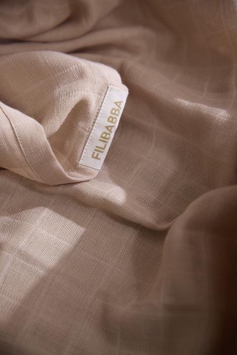 Actual product image Filibabba Muslin Swaddle Diaper 120x120 cm GOTS - Warm Grey (120 cm, 120 cm)
