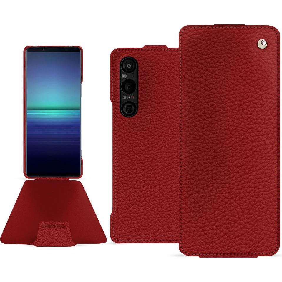 Noreve Lederschutzhülle vertikal (Sony Xperia 1 V), Smartphone Hülle, Rot