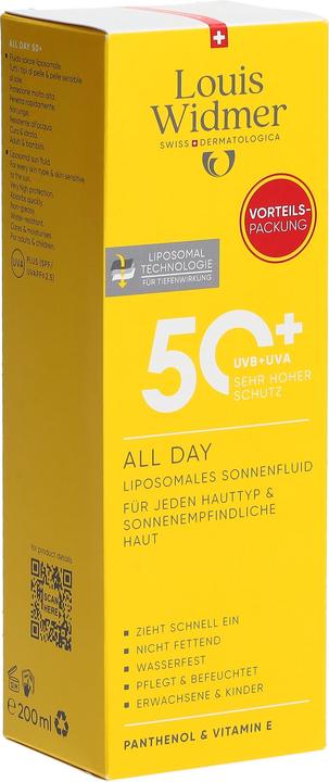 Immagine prodotto Widmer Louis All Day LSF50+ Value Pack parfumiert 200 ml (Latte solare, SPF 50+, 200 ml)