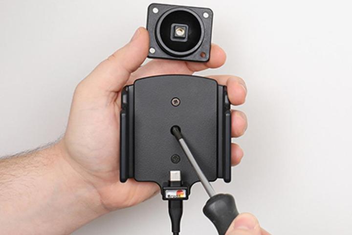 Image du produit Brodit support réglable (latéral) USB actif, 12V, pour APPLE iPhone 15, y compris chargeur USB, pour