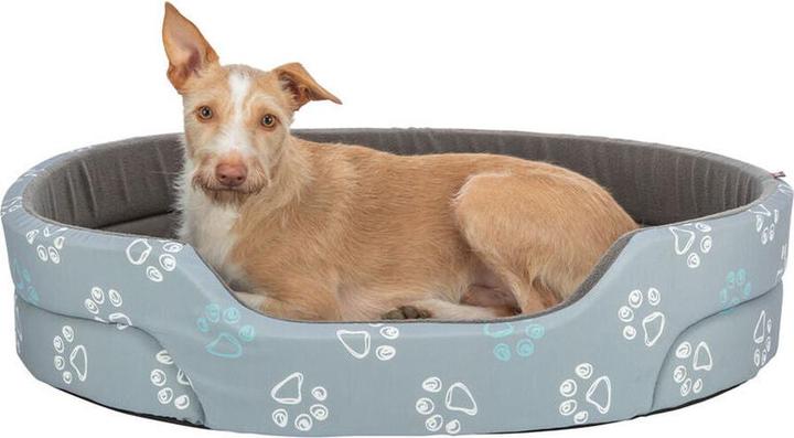 Image du produit Trixie Jimmy bed, cotton look, oval, 95×85 cm, light grey/dark grey (Chat, Chien)