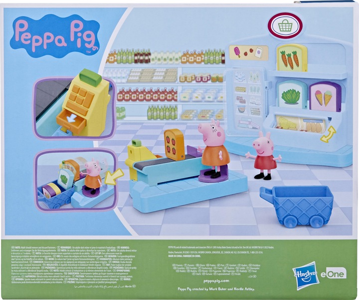 Actual product image Hasbro Peppa's Adventures Peppa goes shopping, preschool toy with 2 figures and 8 accessoi...